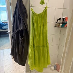 Anthropologie Vibrant Green Maxi Dress